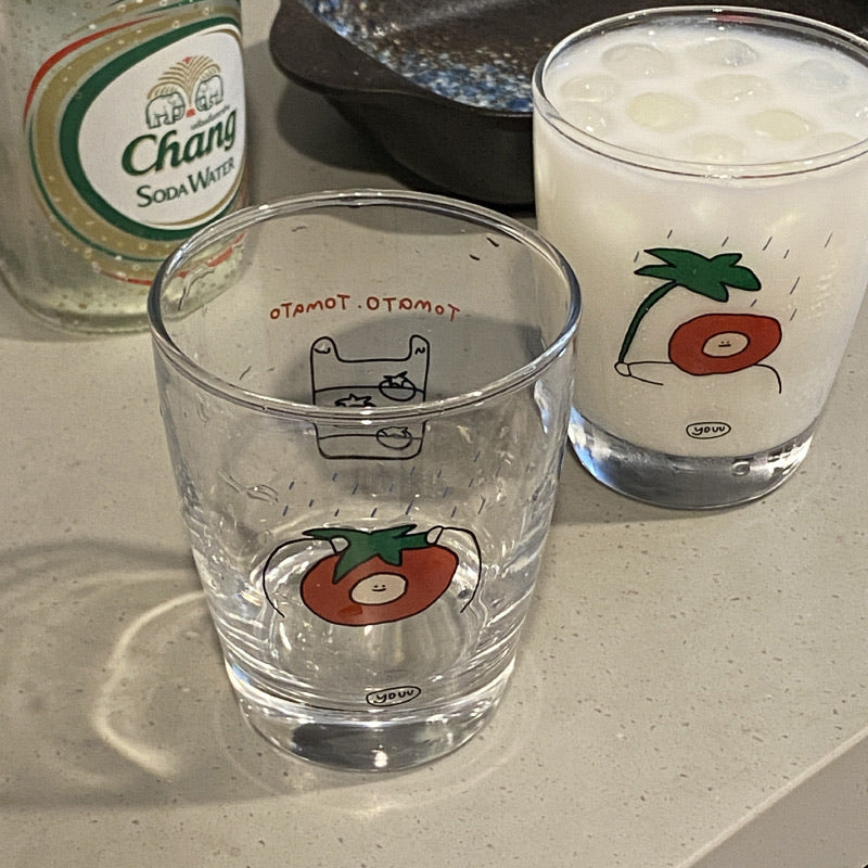 Tomato Pattern Glass Cup