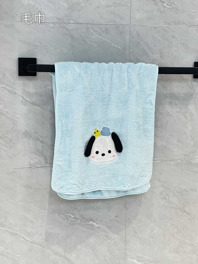 Blue Pochacco Bath Towel and Hand Towel Set