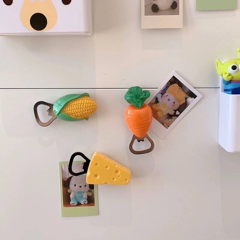 Fun Vegetable and Fruit-Shaped Refrigerator Magnet Bottle Opener