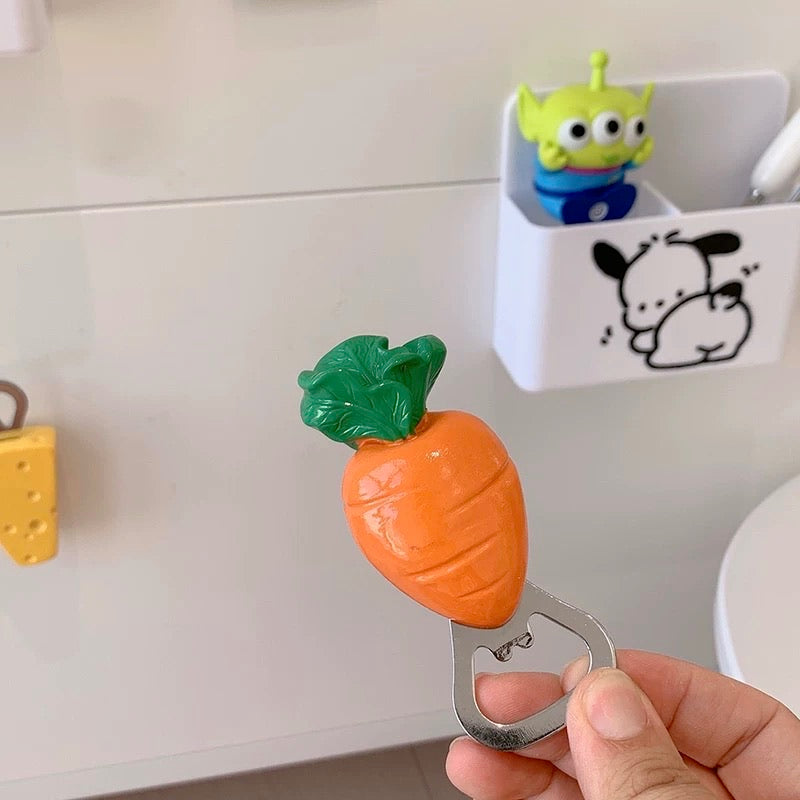Fun Vegetable and Fruit-Shaped Refrigerator Magnet Bottle Opener