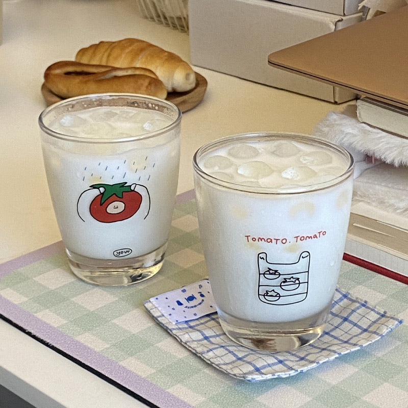 Tomato Pattern Glass Cup