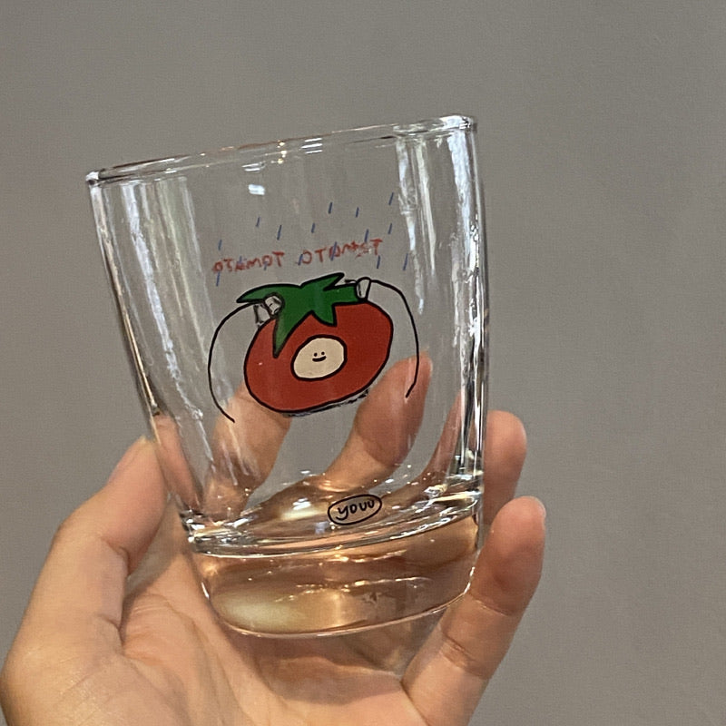Tomato Pattern Glass Cup