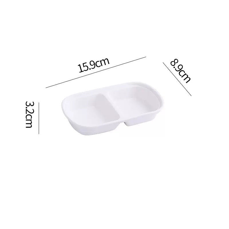 Ceramic Snack & Sauce Divider Dish