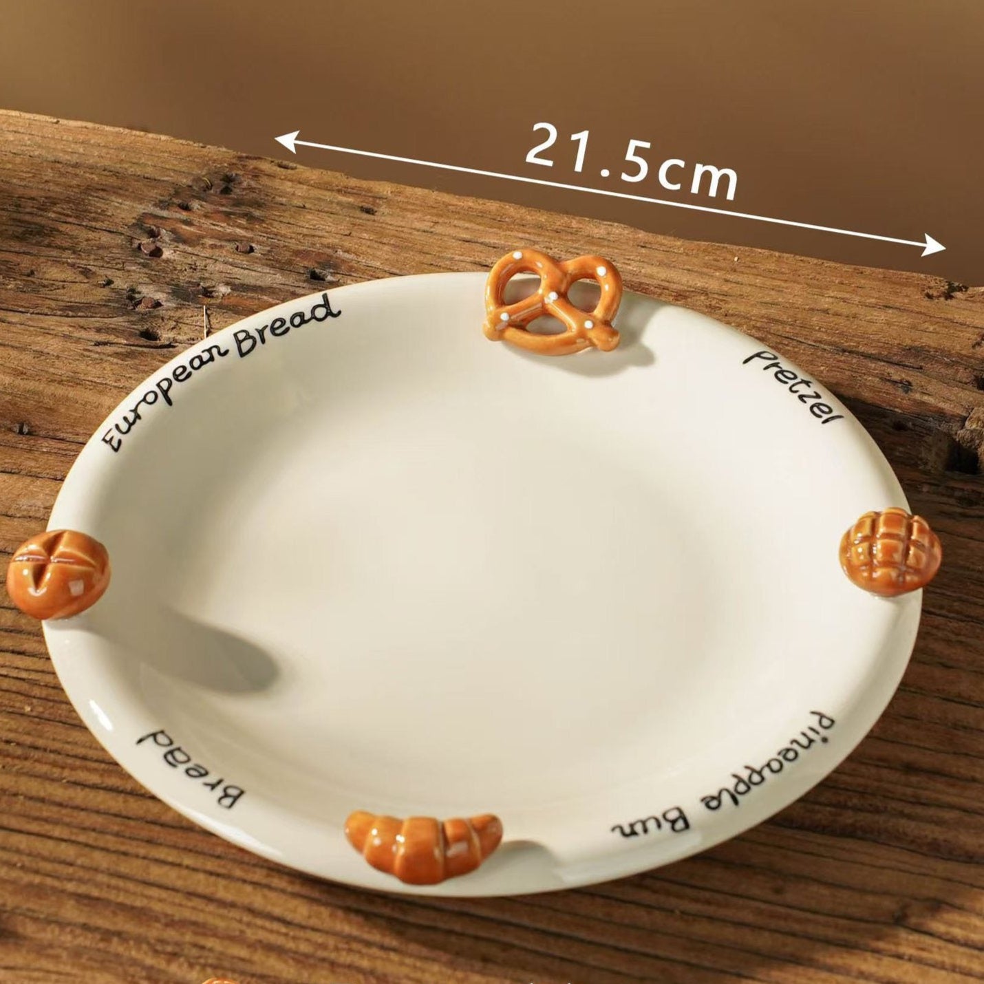 Croissant-Themed Ceramic Plate Series