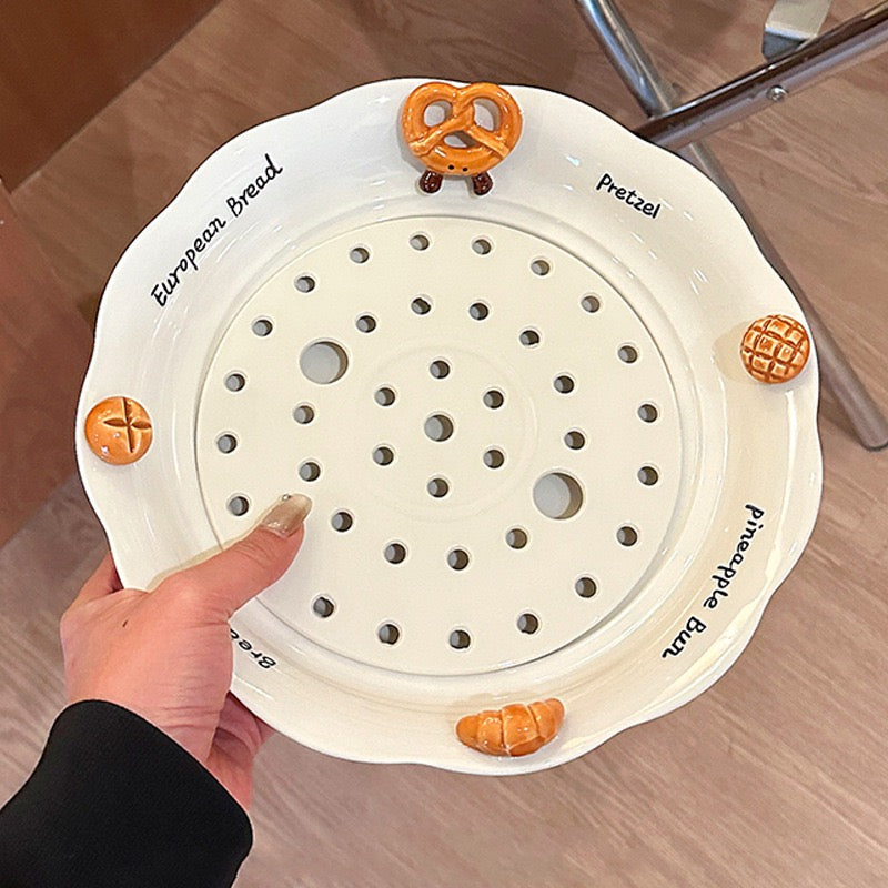 Croissant-Themed Ceramic Plate Series