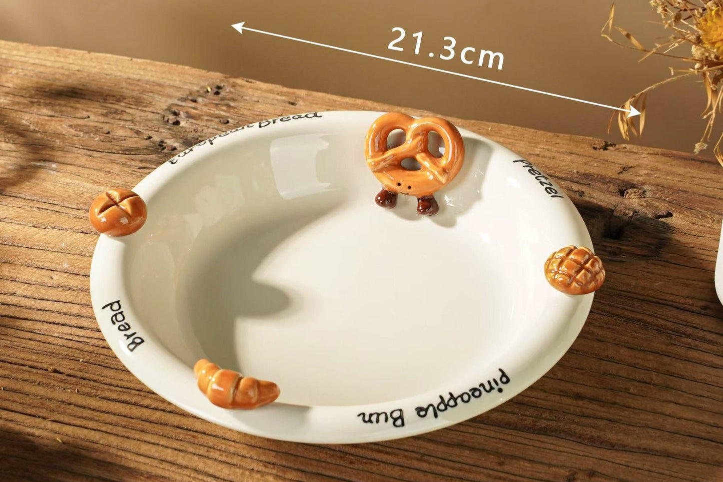 Croissant-Themed Ceramic Plate Series