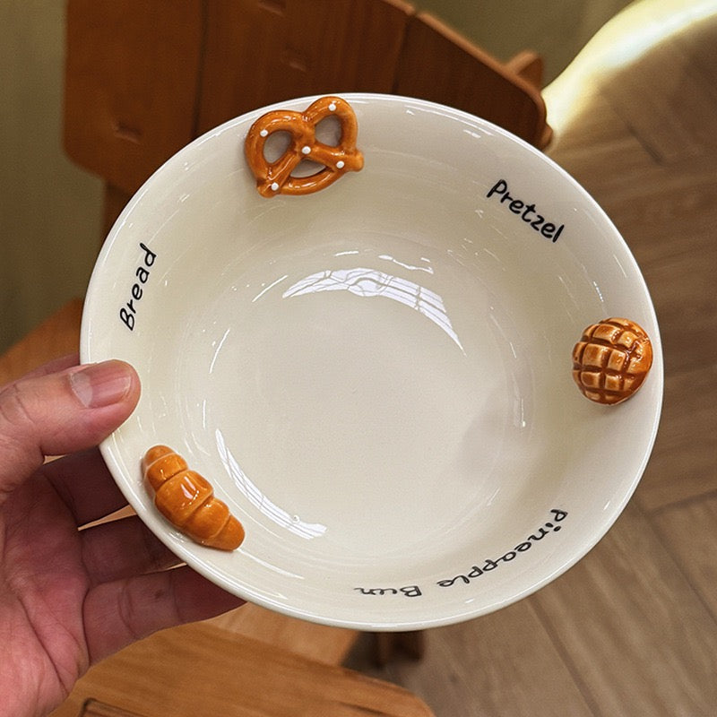 Croissant-Themed Ceramic Plate Series