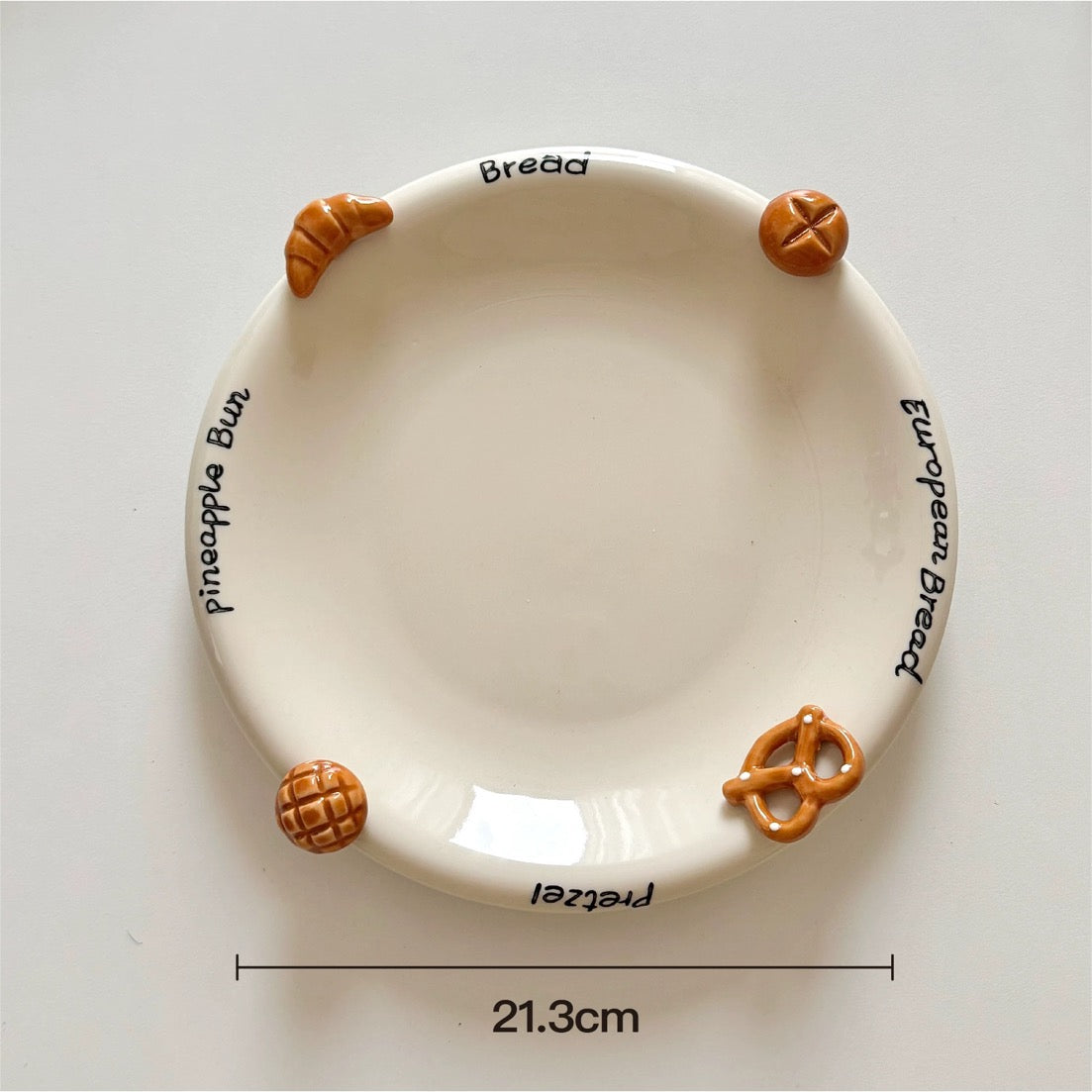 Croissant-Themed Ceramic Plate Series