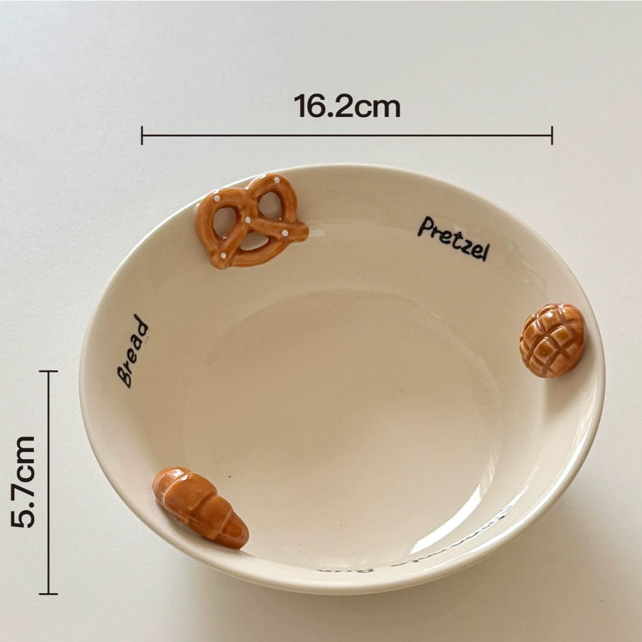 Croissant-Themed Ceramic Plate Series