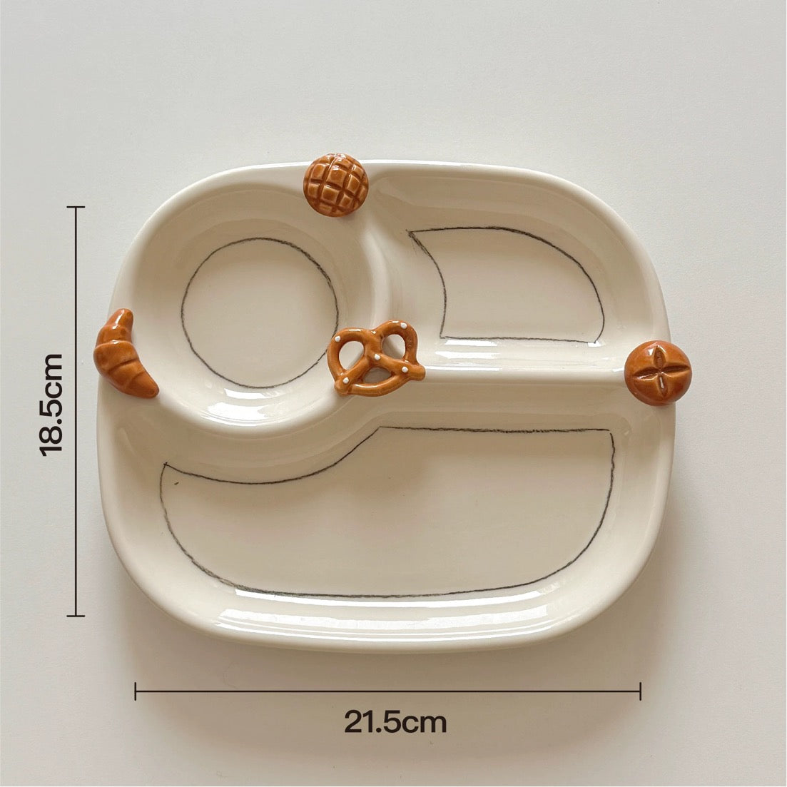 Croissant-Themed Ceramic Plate Series