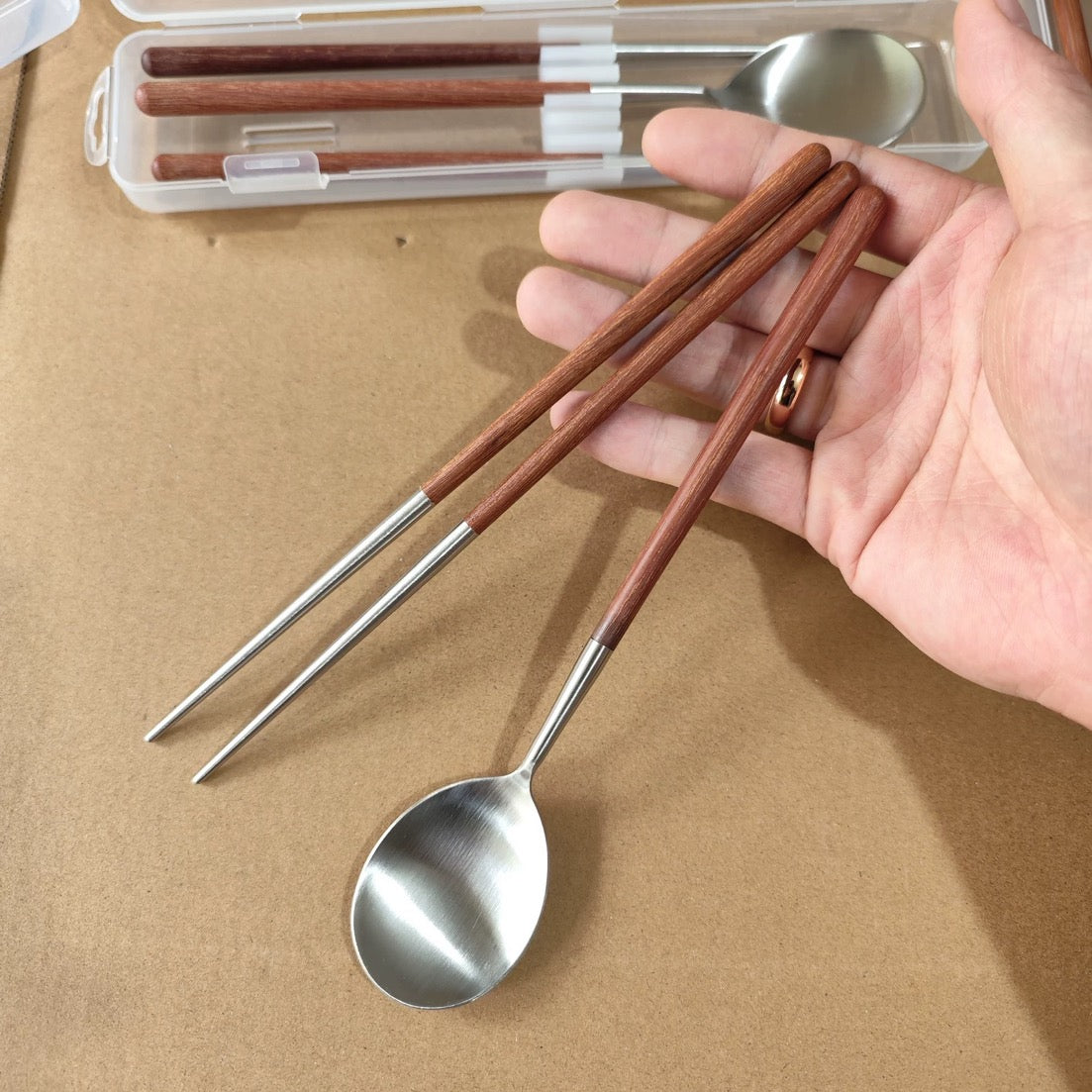 Japanese-style Chopsticks & Spoon Set (with Carrying Case)