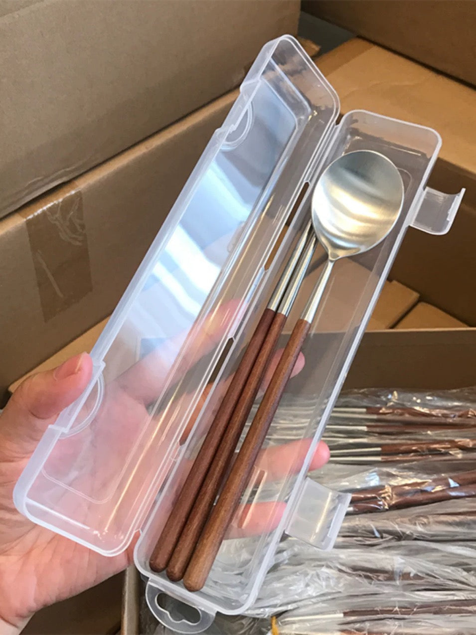 Japanese-style Chopsticks & Spoon Set (with Carrying Case)