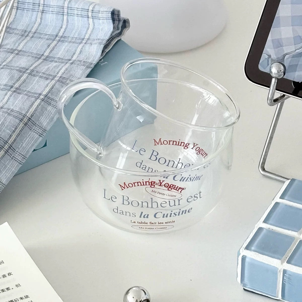 Nordic-Style Yogurt Bowl with Colorful Lettering
