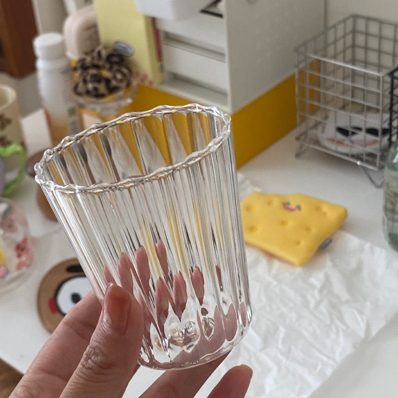 Minimalist Heat-Resistant Striped Glass Cup