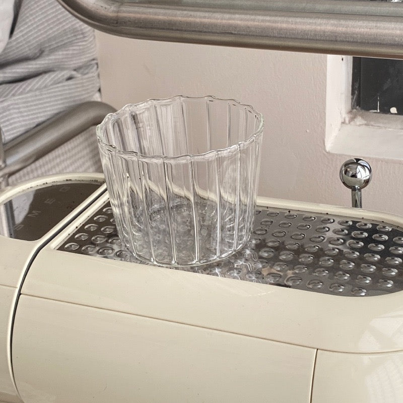 Minimalist Heat-Resistant Striped Glass Cup