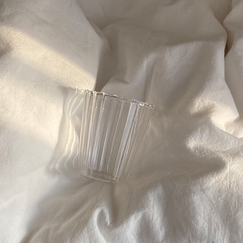 Minimalist Heat-Resistant Striped Glass Cup