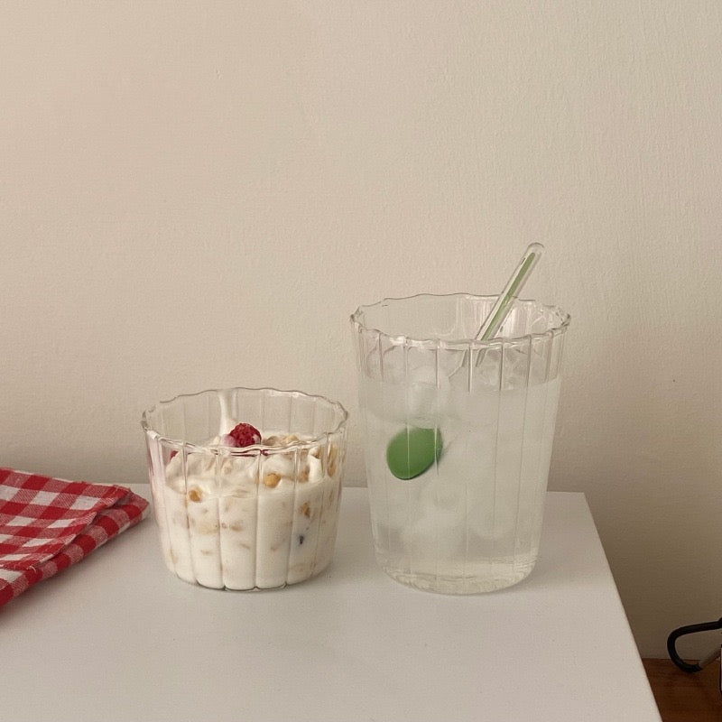Minimalist Heat-Resistant Striped Glass Cup