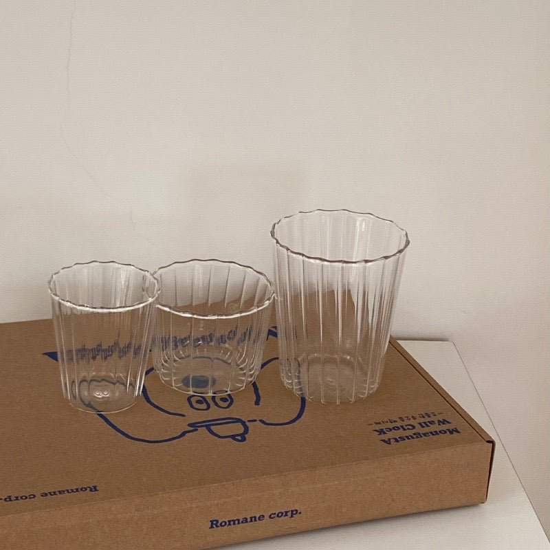 Minimalist Heat-Resistant Striped Glass Cup