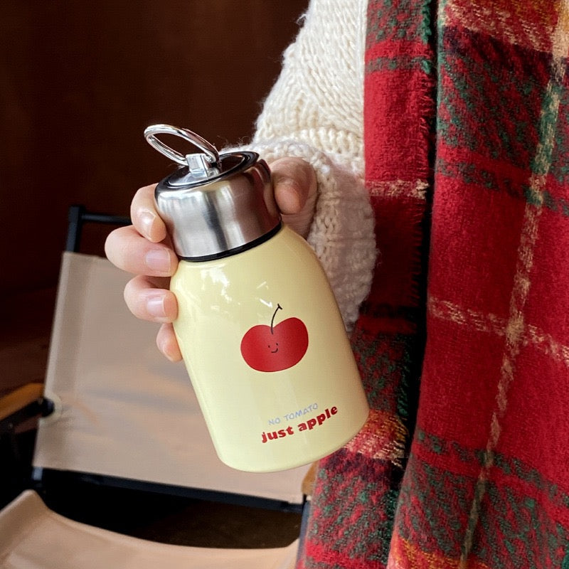 Portable Cartoon Apple & Puppy Insulated Bottle