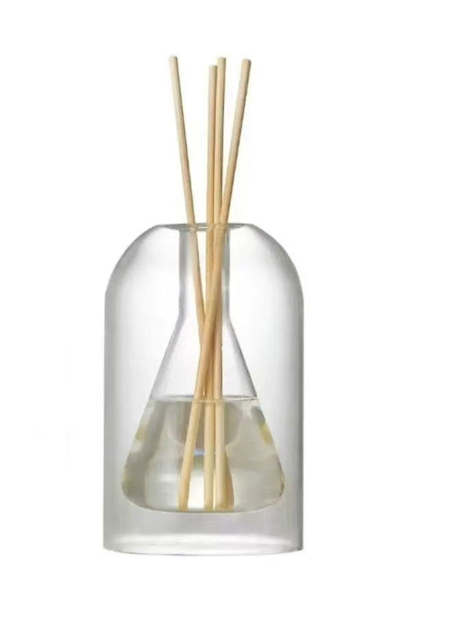 Minimalist Glass Aromatherapy Diffuser Bottle with 8 Sticks (Essential Oil Not Included)