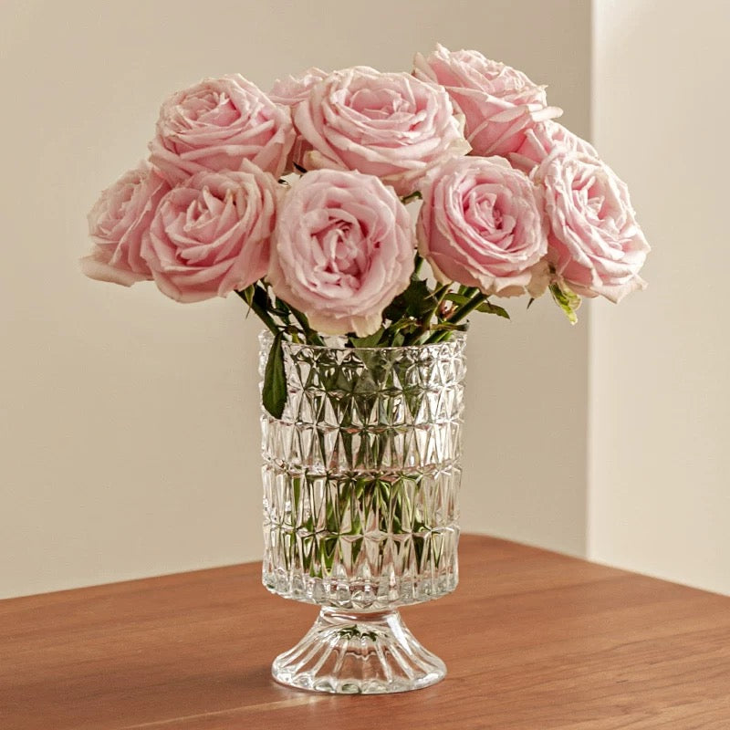 European-Style Crystal Pedestal Vase