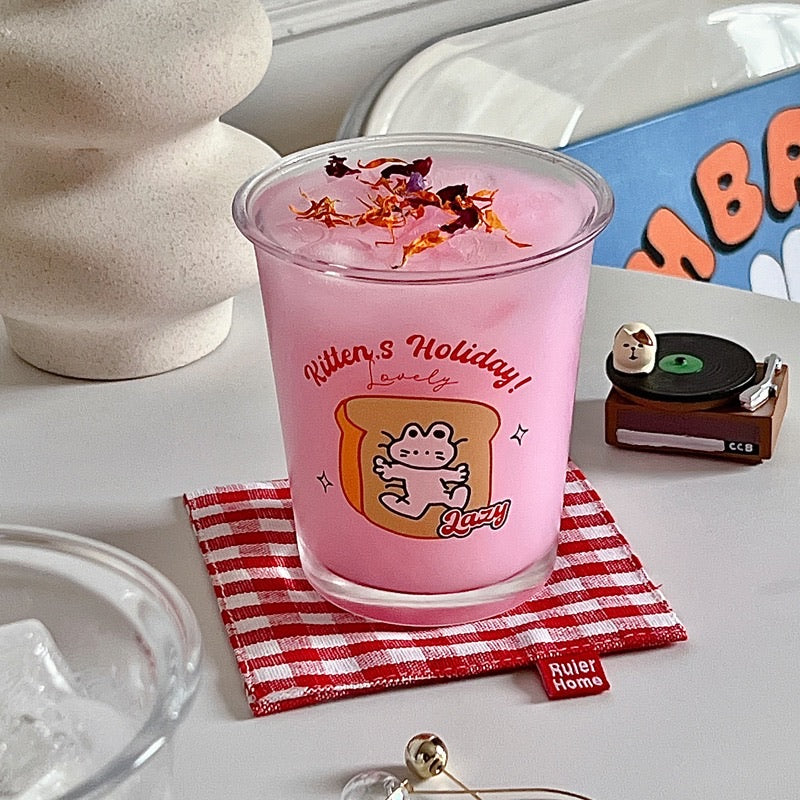 Toast Cat Glass Cup