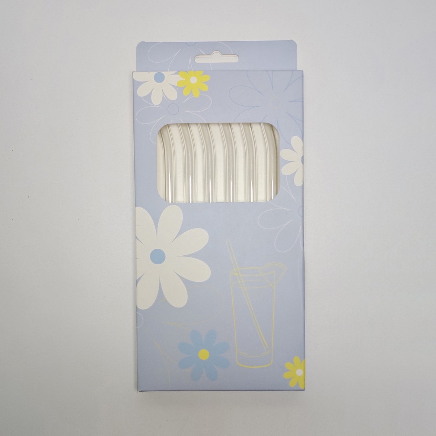 High Borosilicate Glass Straw Set of 6 with Cleaning Brush