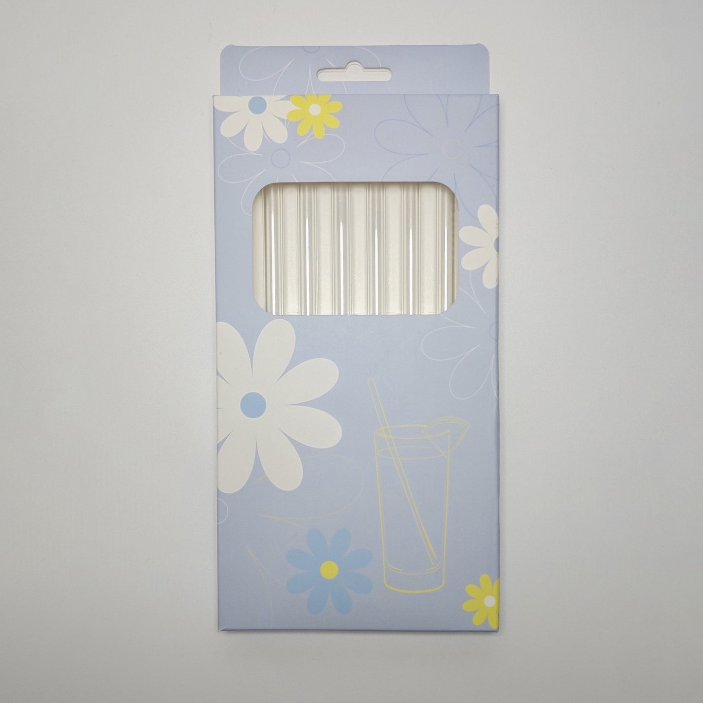High Borosilicate Glass Straw Set of 6 with Cleaning Brush