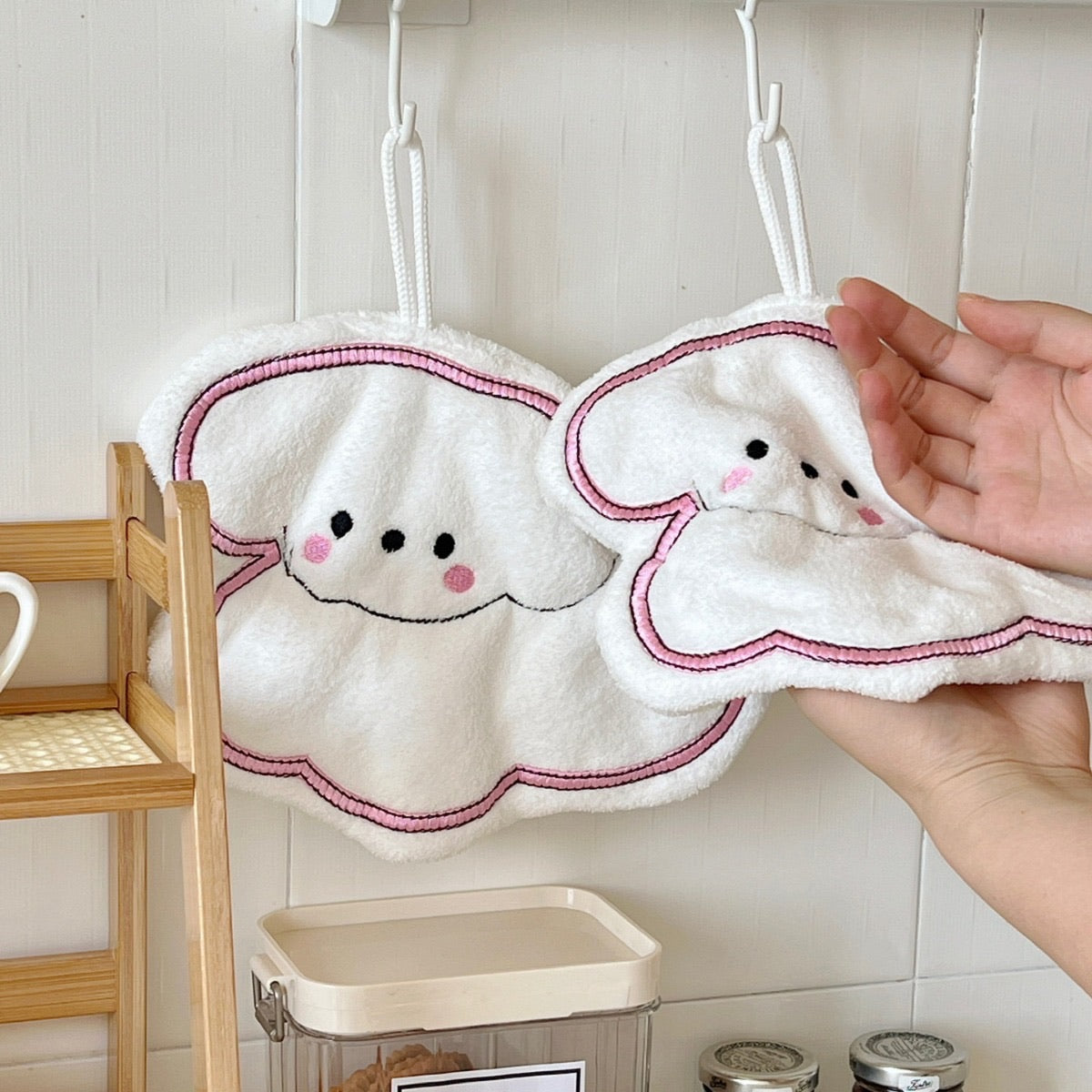 White Puppy Hand Towel