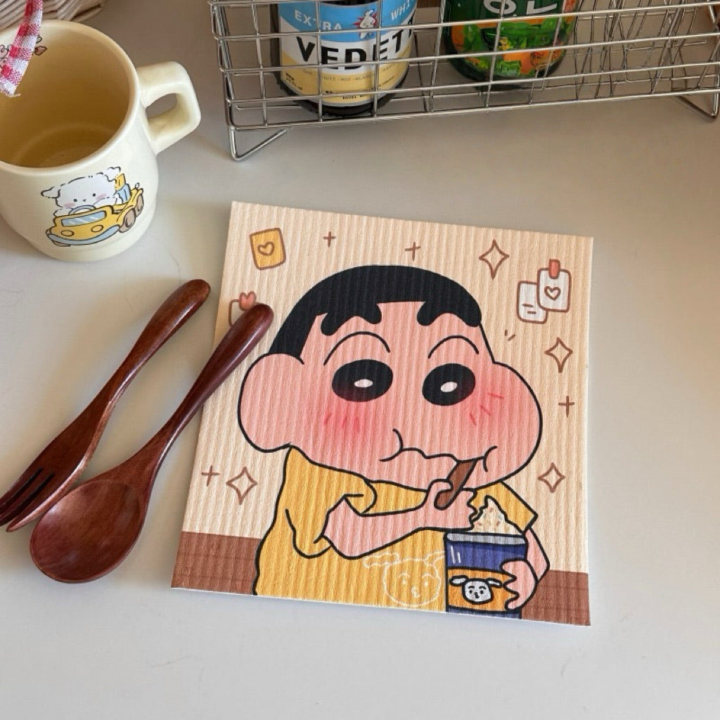 Crayon Shin-chan Cellulose Sponge Dishcloth