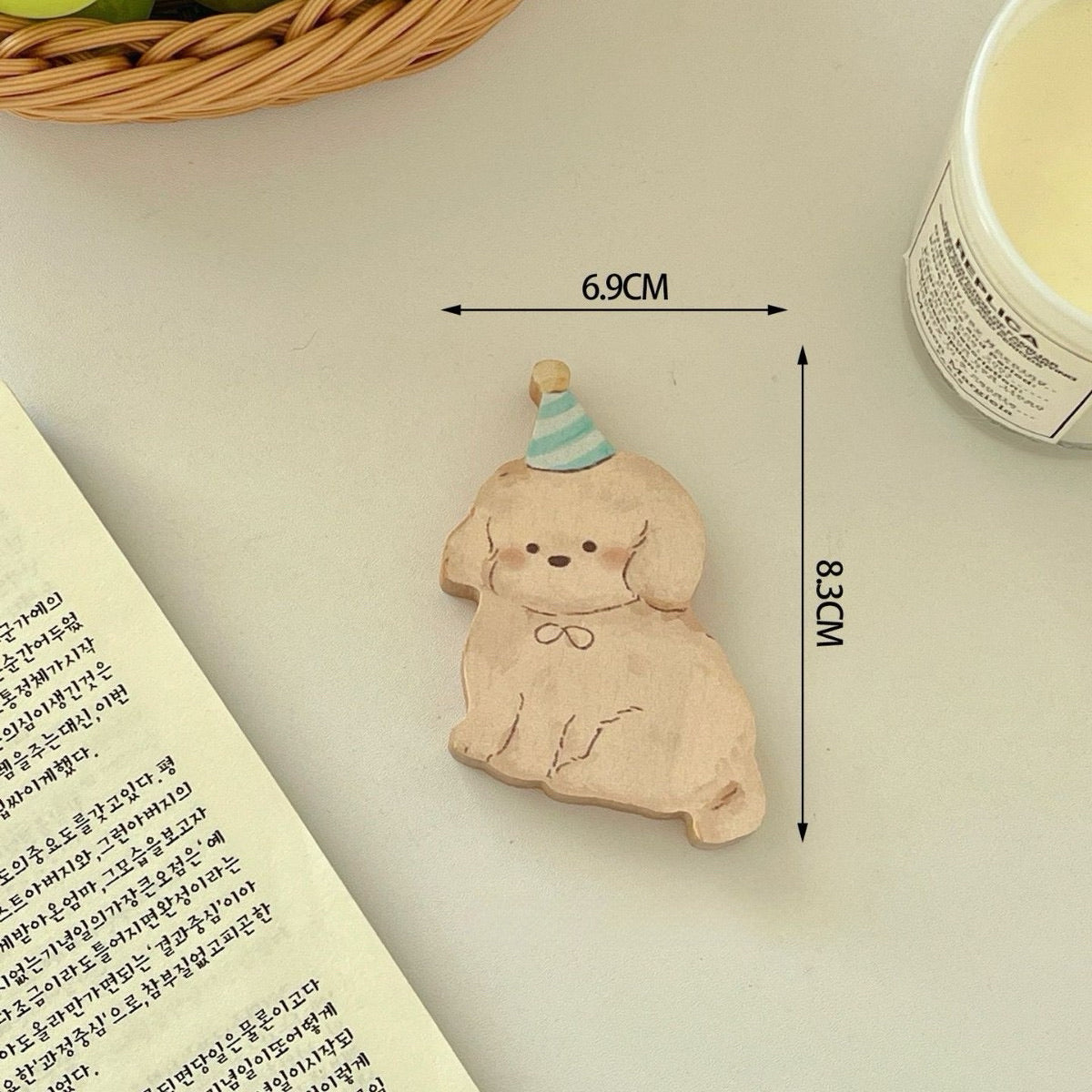 Cartoon Dog Beech Wood Fridge Magnet Bottle Opener