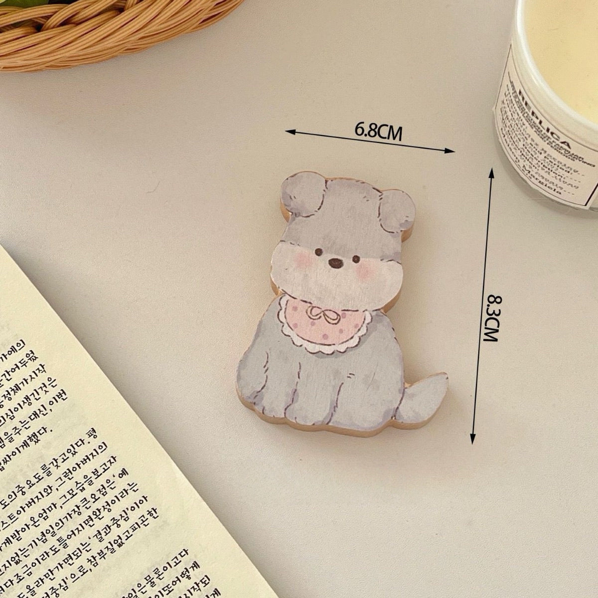 Cartoon Dog Beech Wood Fridge Magnet Bottle Opener