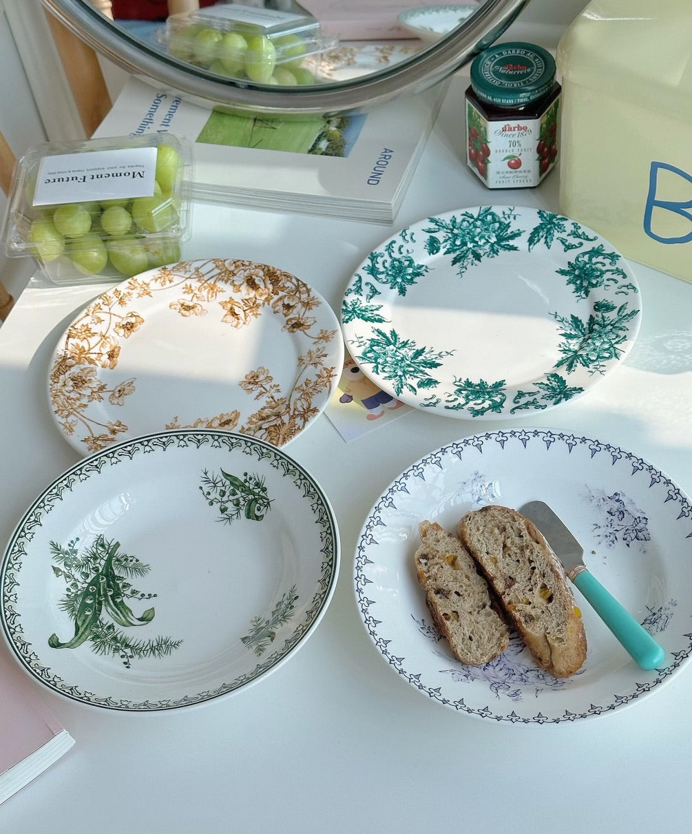 French Vintage Floral Soup Plate Series