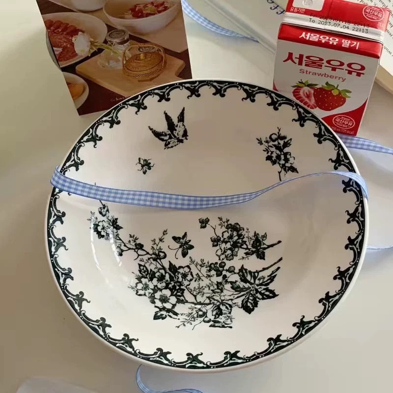French Vintage Floral Soup Plate Series