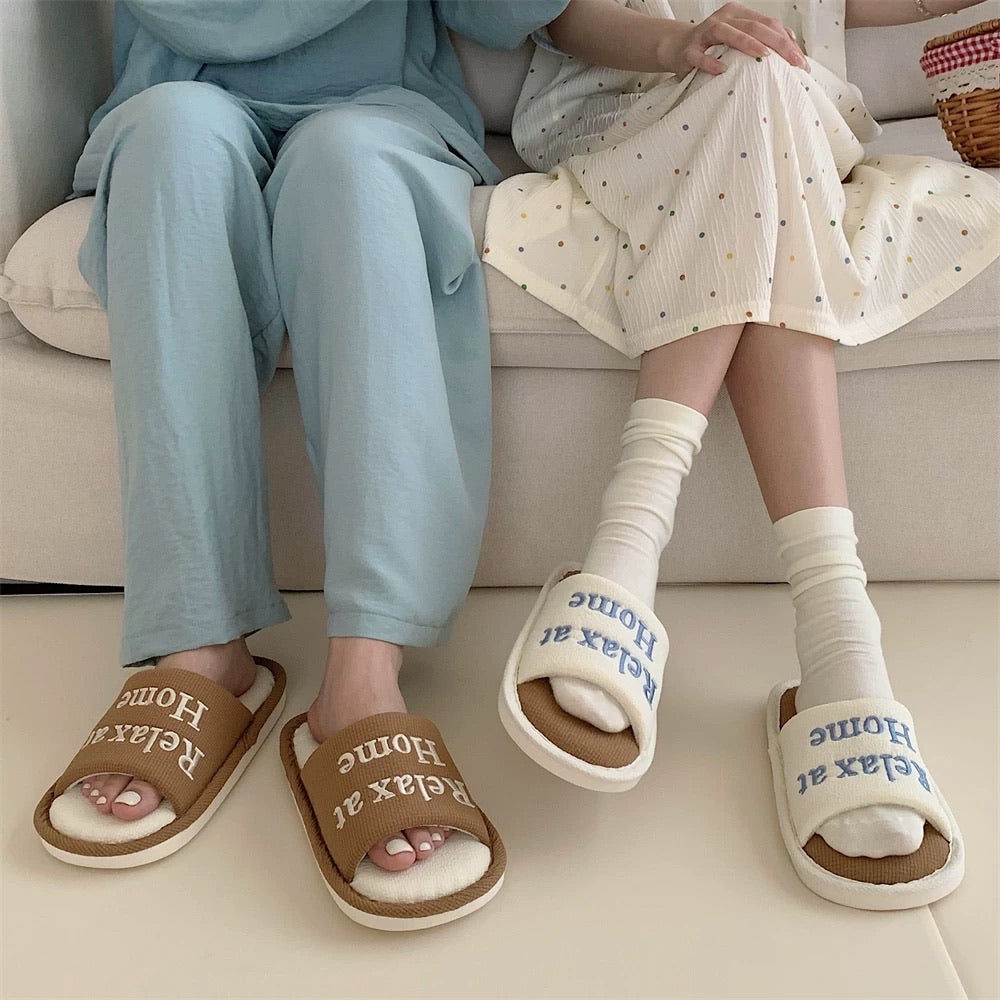 Relax at Home Embroidered Indoor Slippers