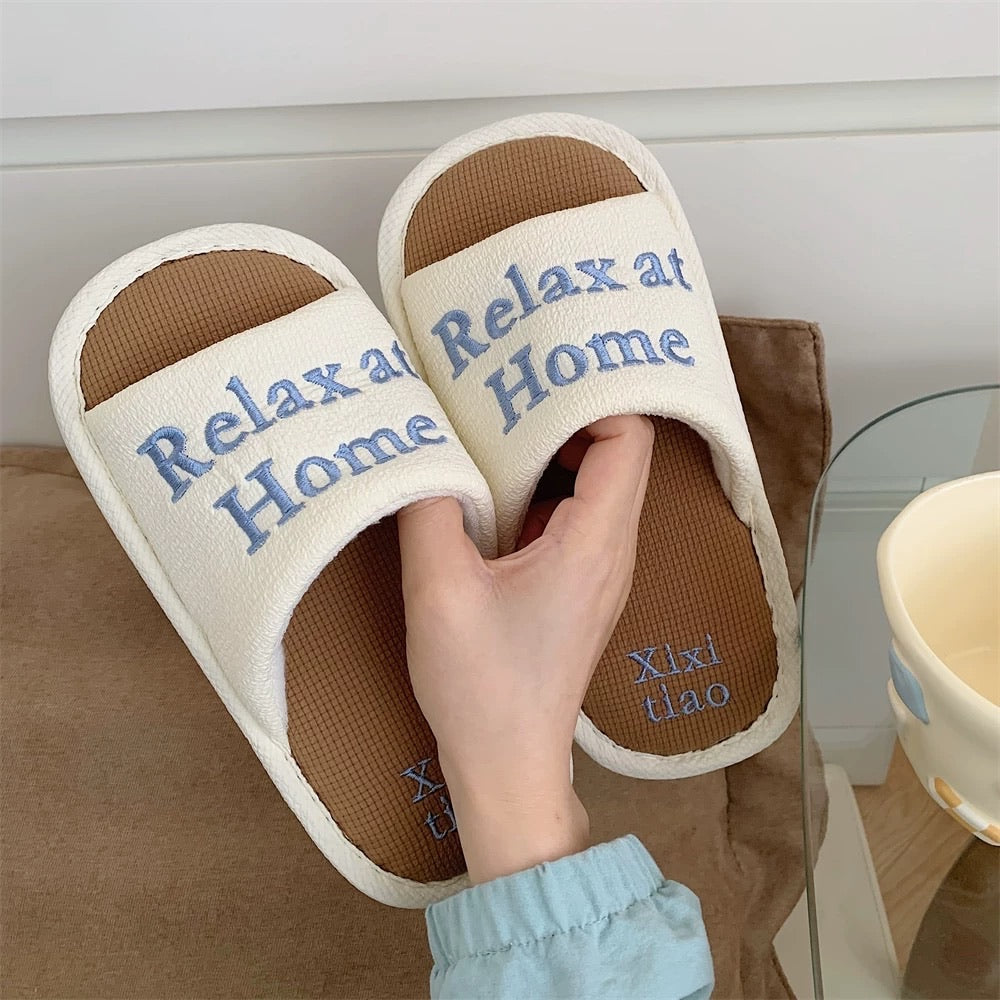 Relax at Home Embroidered Indoor Slippers