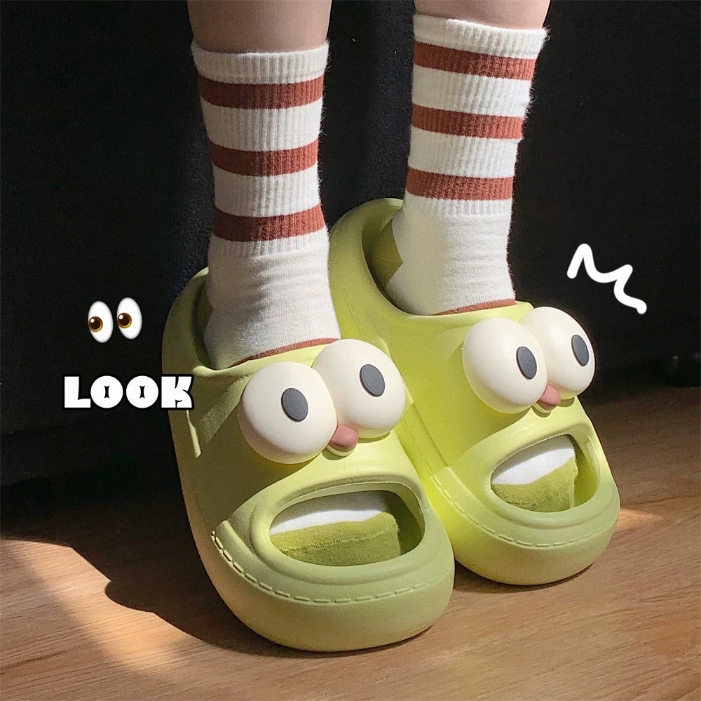Funny Big-Eyed Platform Slippers