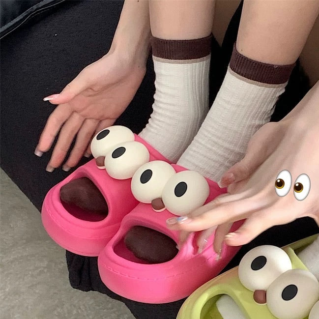 Funny Big-Eyed Platform Slippers
