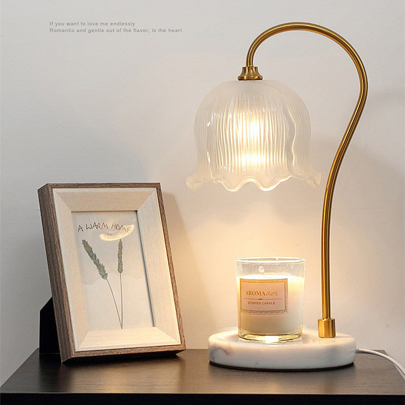 Transparent Lily of the Valley Wax Melting Lamp with Marble Base