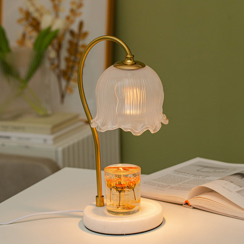 Transparent Lily of the Valley Wax Melting Lamp with Marble Base