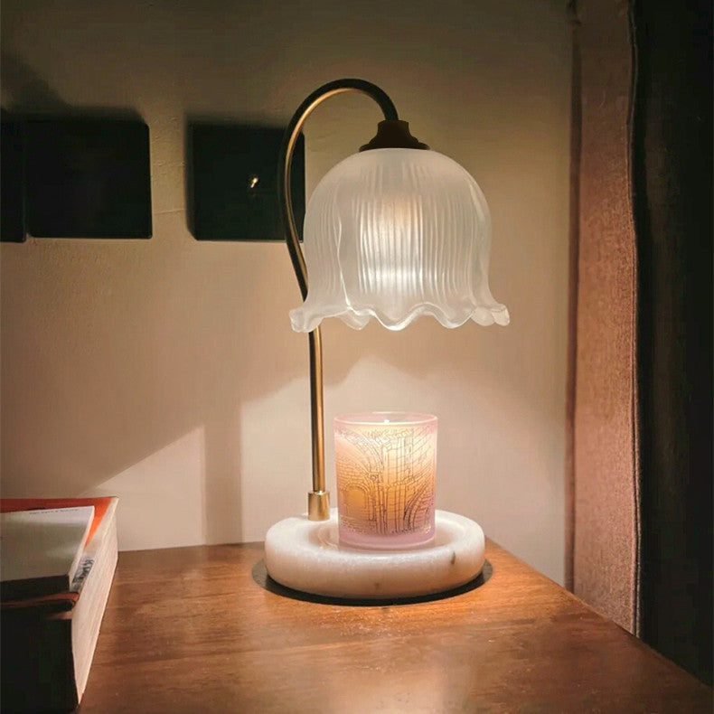 Transparent Lily of the Valley Wax Melting Lamp with Marble Base