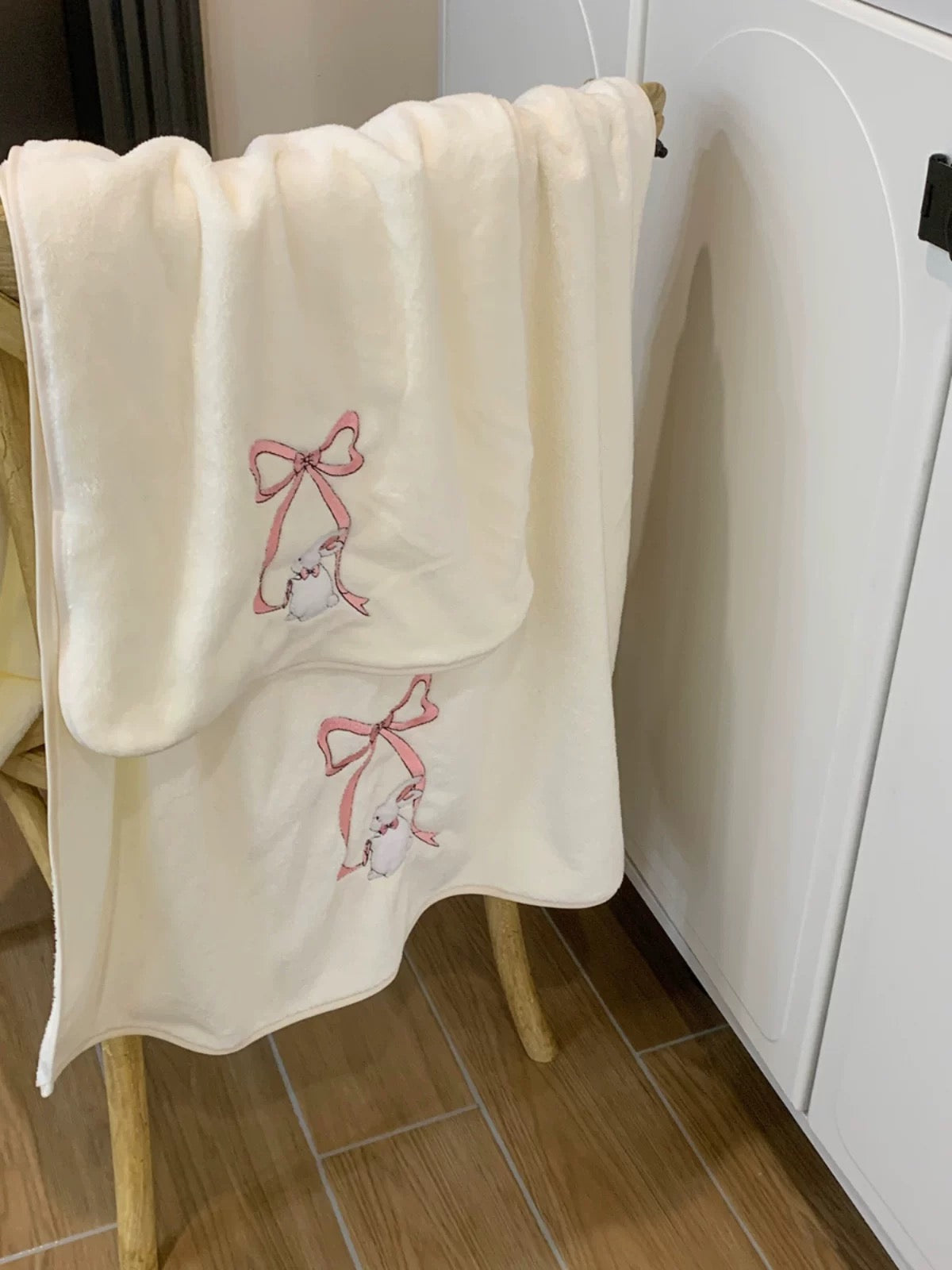 Bunny Bow Towel and Bath Towel 3-Piece Set