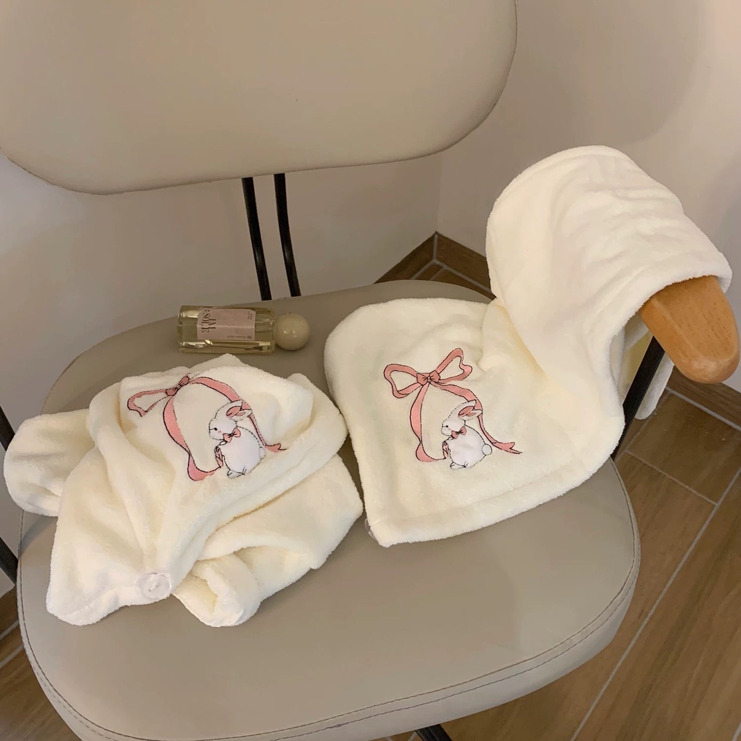 Bunny Bow Towel and Bath Towel 3-Piece Set