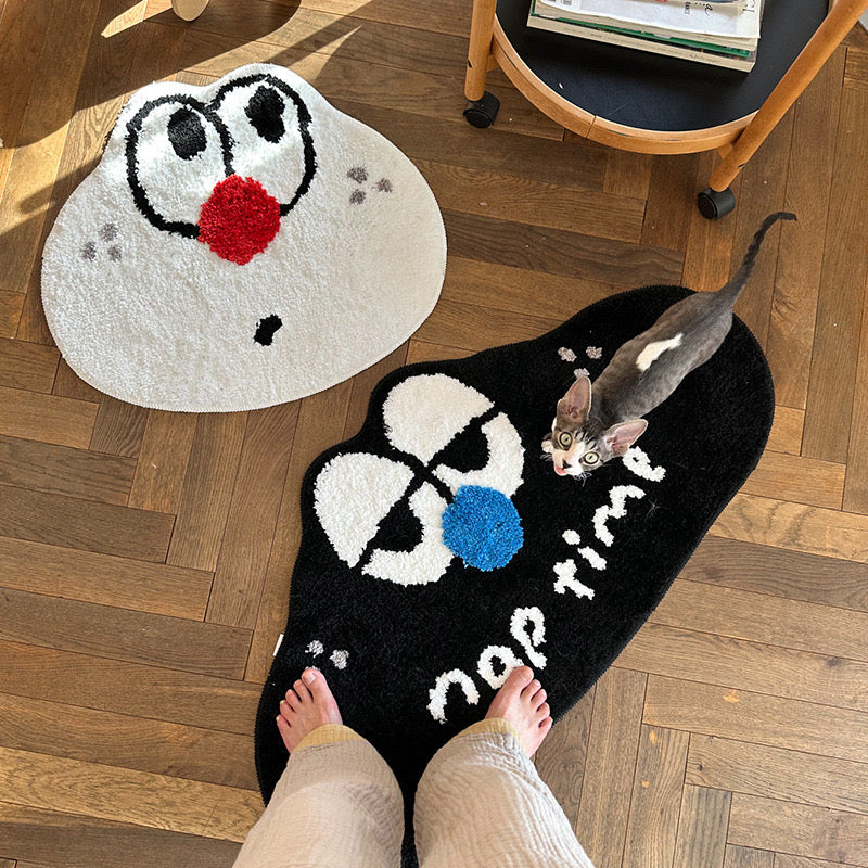 Cloud-Shaped Nap Time Flannel Plush Rug Set (2 Pieces)