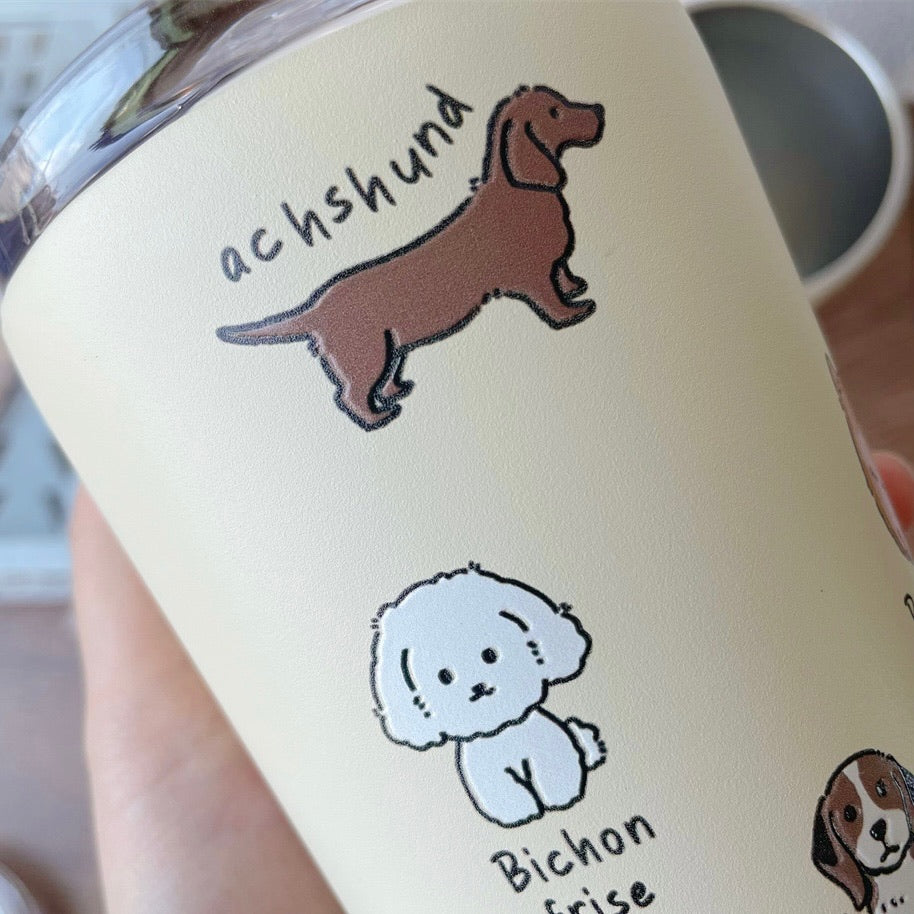3D Dogs Print Insulated Steel Cup