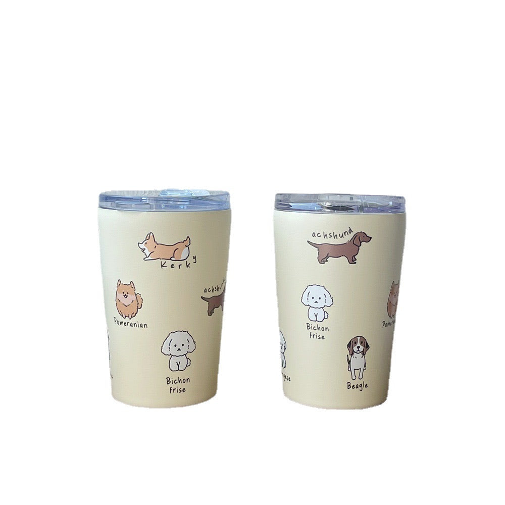 3D Dogs Print Insulated Steel Cup