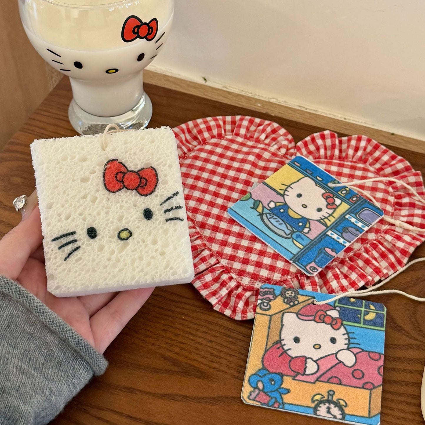 Square Hello Kitty Cellulose Cleaning Sponge