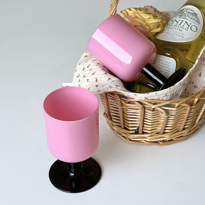 French Muse Pink Wine Goblets