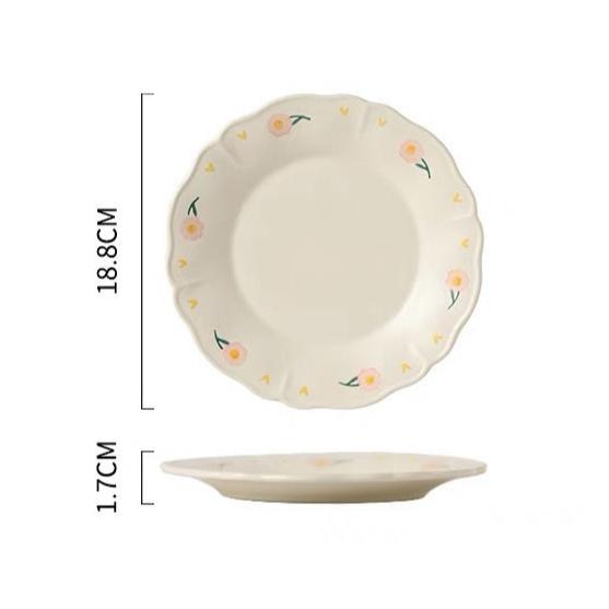 Peony White Ceramic Tableware Set (4 Pieces)