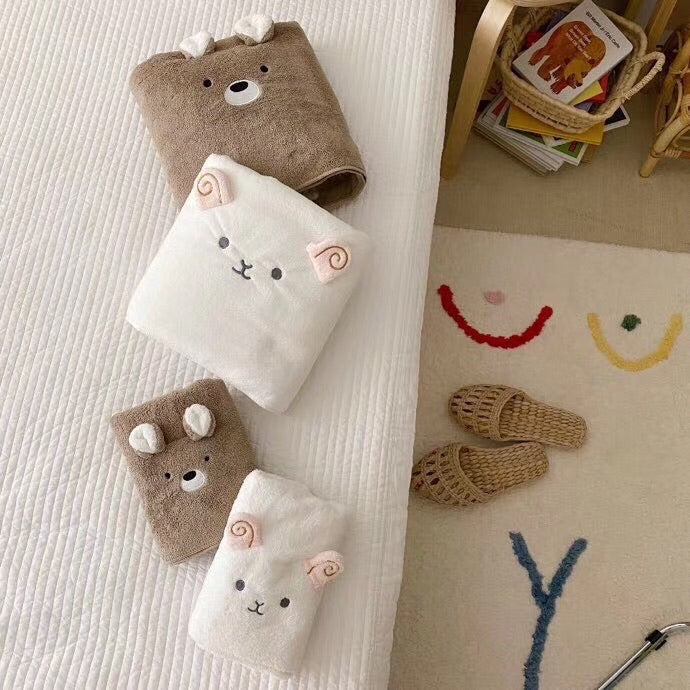 Ultra-Soft Cute Animal Bath Towel (Set Of 2)